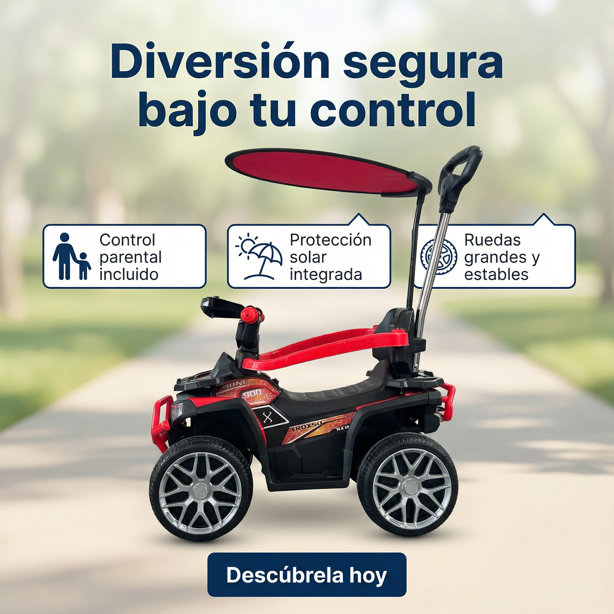 Cuatrimoto Eléctrica Con Control Y Carpa