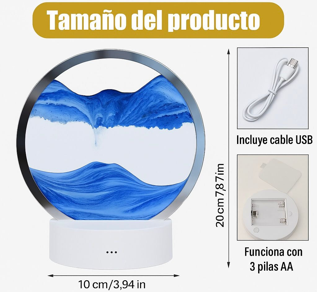 Reloj De Arena Ilusión Boreal 3D